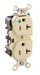 Leviton Duplex Receptacle Outlet Heavy-Duty Hospital Grade Smooth Face 20 Amp 125V Pre-Wired Leads (Hot And Neutral) NEMA 5-20R Ivory (8300-CI)