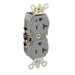 Leviton Duplex Receptacle Outlet Heavy-Duty Hospital Grade Illuminated Smooth Face 20 Amp 125V Back Or Side Wire NEMA 5-20R Gray (8300-HLG)