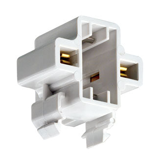 Leviton 75W-600V G23 G23-2 Base 5W 7W 9W 2-Pin Compact Fluorescent Lamp Holder Horizontal Snap-In White Color Code Quick-Connect (26719-100)