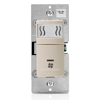 Leviton Humidity Sensor And Fan Control Single-Pole 600W Incandescent 150W LED/CFL 400VA Inductive/Ballast 1/6th HP Motor No Wall Plate Light Almond (IPHS5-1LT)