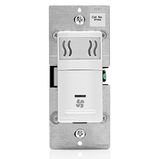 Leviton Humidity Sensor And Fan Control Single-Pole 600W Incandescent 150W LED/CFL 400VA Inductive/Ballast 1/6th HP Motor No Wall Plate White (IPHS5-1LW)