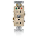 Leviton Isolated Ground Duplex Receptacle Outlet Heavy-Duty Hospital Grade Smooth Face 15 Amp 125V Back Or Side Wire NEMA 5-15R Ivory (8200-IGI)