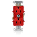 Leviton Isolated Ground Duplex Receptacle Outlet Heavy-Duty Industrial Spec Grade Smooth Face15 Amp 125V Back Or Side Wire Red (5262-IGR)