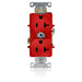 Leviton Isolated Ground Duplex Receptacle Outlet Heavy-Duty Industrial Spec Grade Smooth Face 20 Amp 125V Back Or Side Wire Red (5362-IGR)