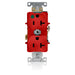 Leviton Isolated Ground Duplex Receptacle Outlet Heavy-Duty Hospital Grade Smooth Face 20 Amp 125V Back Or Side Wire NEMA 5-20R Red (8300-IGR)