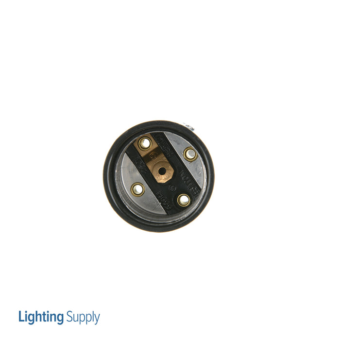Leviton Incandescent Lamp Holder Bottom Turn Knob Switch Candelabra Medium Base 660W-250V 2 Leg Steel Bracket Assembly Pinned To Socket (4155-51)