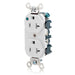 Leviton Duplex Receptacle Outlet Extra Heavy-Duty Hospital Grade Power Indication Smooth Face 20 Amp 125V Back Or Side Wire White (8300-PLW)