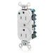 Leviton Duplex Receptacle Outlet Extra Heavy-Duty Hospital Grade Power Indication Smooth Face 15 Amp 125V Back Or Side Wire White (8200-PLW)
