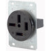 Leviton 50 Amp 120/208V NEMA 18-50R 4P 4W Flush Mount Receptacle Straight Blade Industrial Grade Non-Grounding 3-Phase Y Black (8350)