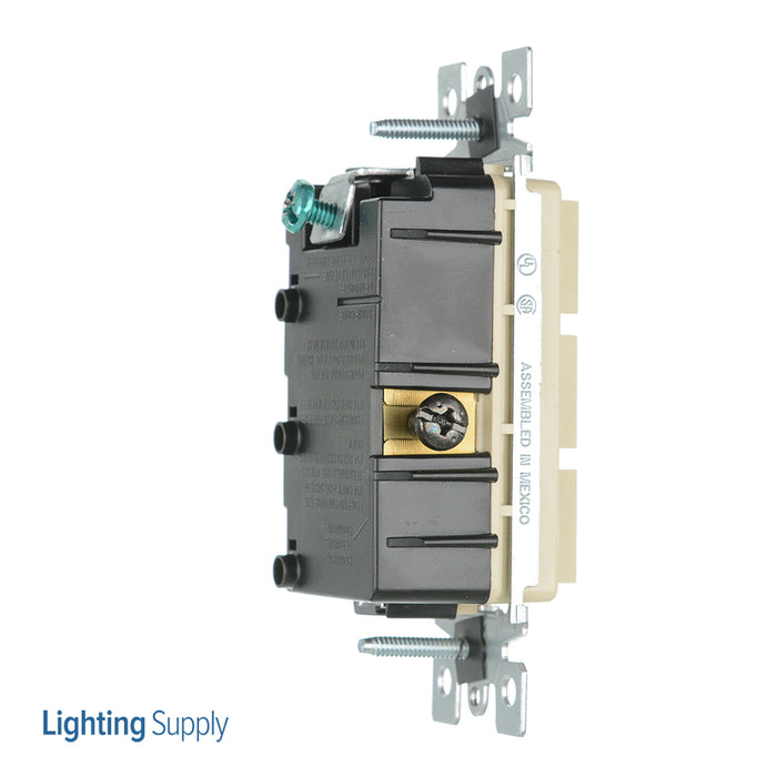 Leviton Individual Switches 15 Amp 120 Volt/Device Total 20 Amp 120 Voltage Decora Three Rocker Combination Switch Ivory (1755-2I)