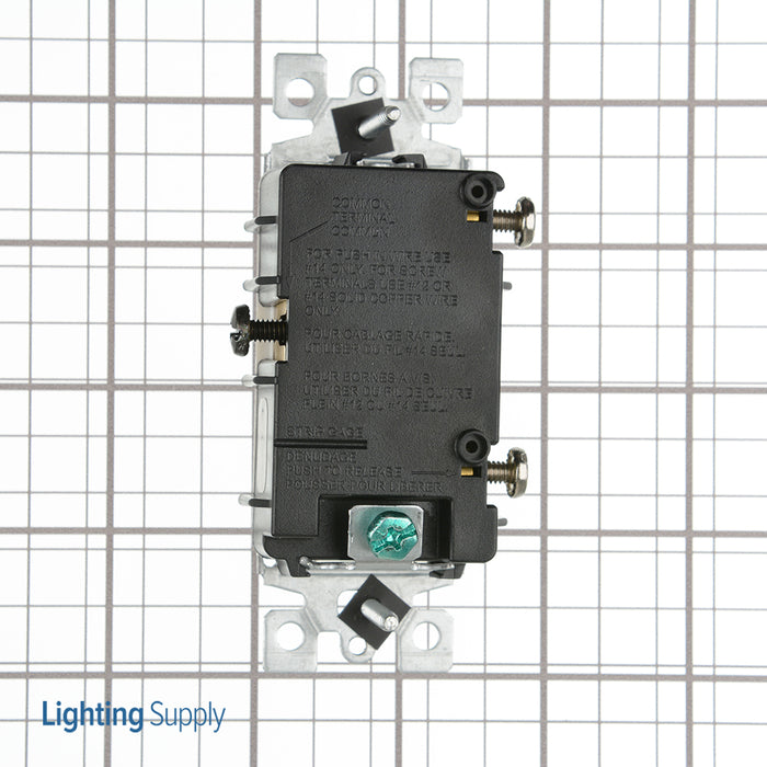 Leviton Individual Switches 15 Amp 120 Volt/Devices Total 20 Amp 120 Voltage Decora Dual Rocker Combination Switch With Ground Screw Terminal White (1754-W)