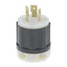 Leviton 20 Amp 480V 3-Phase NEMA L12-20P 3P 3W Locking Plug Industrial Grade Non-Grounding Black-White (2381)