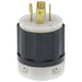 Leviton 20 Amp 120/208V 3-Phase Y NEMA L21-20P 4P 5W Locking Plug Industrial Grade Grounding Black-White (2511)