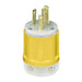 Leviton 30 Amp 250V NEMA L6-30P 2P 3W Locking Plug Industrial Grade Grounding Yellow-White (2621-CY)