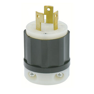 Leviton Locking Plug Industrial Grade Non-Grounding Black-White (2691)