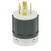 Leviton 30 Amp 347/600V 3-Phase Y NEMA L23-30P 4P 5W Locking Plug Industrial Grade Grounding Black-White (2831)