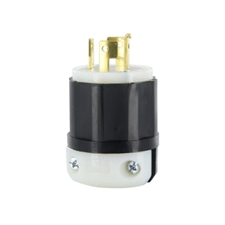 Leviton 20 Amp 120/208V 3-Phase Y Non-NEMA 4P 4W Locking Plug Industrial Grade Non-Grounding Black-White (7411-C)