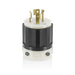 Leviton 20/10 Amp 250V DC/600VAC Non-NEMA 3P 4W Locking Plug Industrial Grade Grounding Black-White (7411-GC)