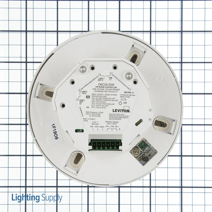 Leviton Indoor Line Voltage Low Profile 2 Zone Ceiling Mount PIR 450-1500 Square Foot Room Controller With Passive Infrared occupancy (O6C04-IDW)