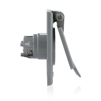 Leviton 15 Amp 125V NEMA 5-15R 2P 3W Power Outlet Receptacle Straight Blade Industrial Grade Grounding Standard Wire Well (5279-CWP)
