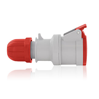 Leviton 16 Amp 380-415V 2P+E (2P 3W) Clock Position 9 IEC/EN 60309-1 And 60309-2 International Configuration Connector Industrial Grade Red (S216-C9)