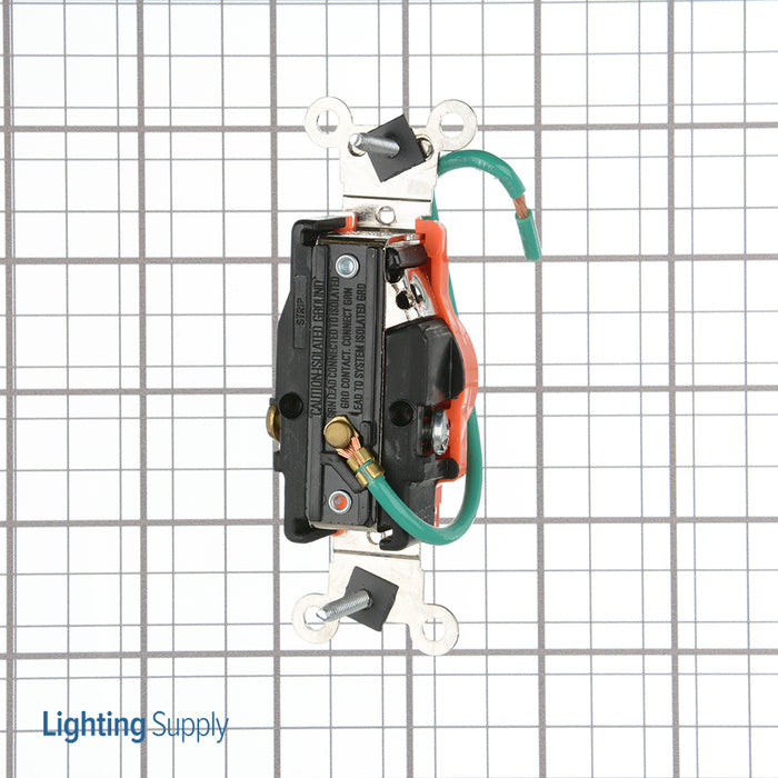 Leviton Isolated Ground Single Receptacle Outlet Heavy-Duty Industrial Spec Grade Smooth Face 20 Amp 125V Back Or Side Wire Orange (5361-IG)