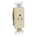 Leviton Decora Plus Single Receptacle Outlet Commercial Spec Grade Smooth Face 15 Amp 125V Side Wire NEMA 5-15R 2 (16241-I)