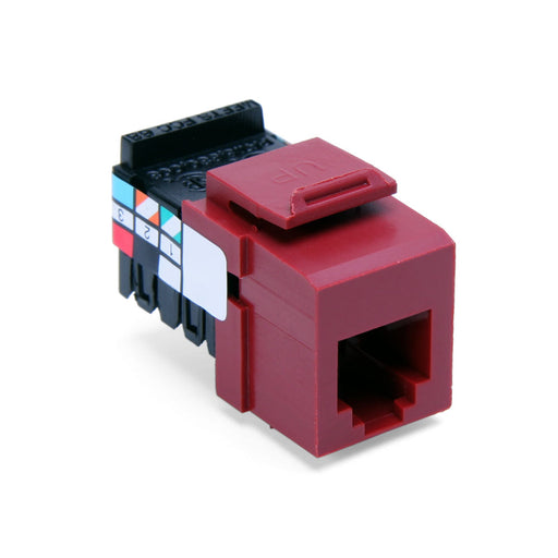 Leviton Voice Grade QuickPort Connector 6-Position 6-Conductors Dark Red (41106-RR6)