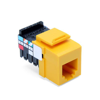 Leviton Voice Grade QuickPort Connector 6-Position 6-Conductors Yellow (41106-RY6)