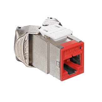 Leviton Atlas-X1 CAT6a Shielded QuickPort Connector Component-Rated Crimson (6ASJK-RC6)