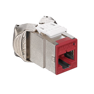 Leviton Atlas-X1 CAT6a Shielded QuickPort Connector Component-Rated Dark Red (6ASJK-RR6)