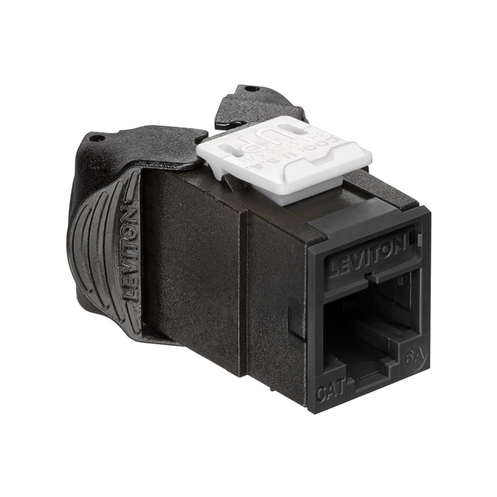 Leviton Atlas-X1 CAT6a UTP QuickPort Connector Black (6AUJK-RE6)