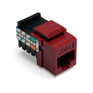 Leviton CAT5 QuickPort Connector Red (41108-RR5)