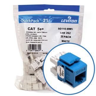 Leviton Extreme CAT5e QuickPort Connector Quickpack 25-Pack Blue (5G110-BL5)