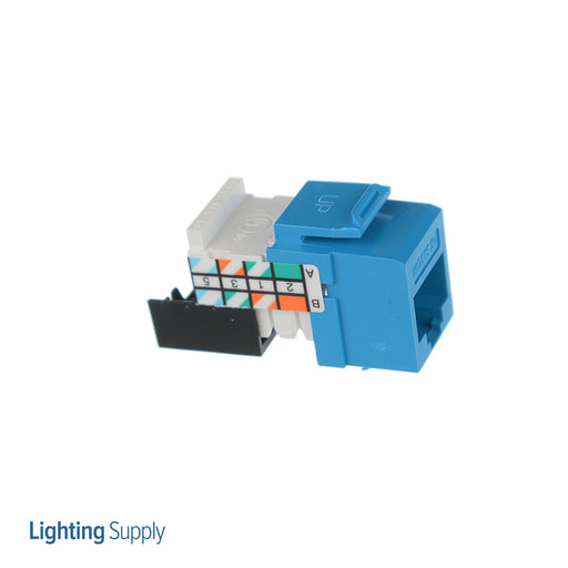 Leviton Home 5E Snap-In Jack T568A/B Wiring Blue The Home 5E Connector Provides Network Connections For CAT5e UTP Structured Cabling Systems (5EHOM-RL5)