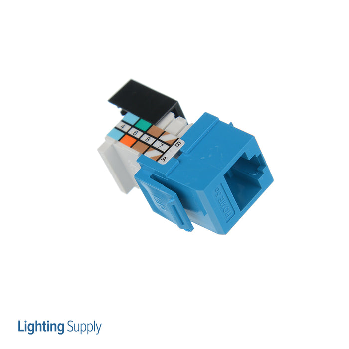 Leviton Home 5E Snap-In Jack T568A/B Wiring Blue The Home 5E Connector Provides Network Connections For CAT5e UTP Structured Cabling Systems (5EHOM-RL5)