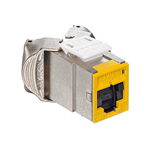 Leviton Atlas-X1 CAT5e Shielded QuickPort Connector With Shutters Yellow (5ESJK-SY5)