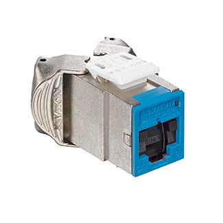Leviton Atlas-X1 CAT6 Shielded QuickPort Connector With Shutters Blue (61SJK-SL6)