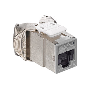 Leviton Atlas-X1 CAT6 Shielded QuickPort Connector With Shutters Gray (61SJK-SG6)