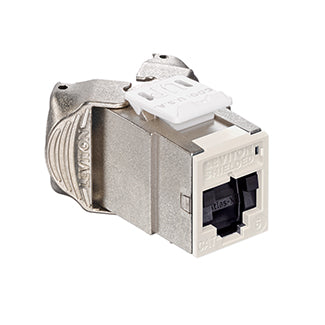 Leviton Atlas-X1 CAT6 Shielded QuickPort Connector With Shutters Ivory (61SJK-SI6)