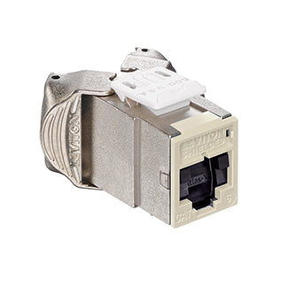 Leviton Atlas-X1 CAT6 Shielded QuickPort Connector With Shutters Light Almond (61SJK-ST6)
