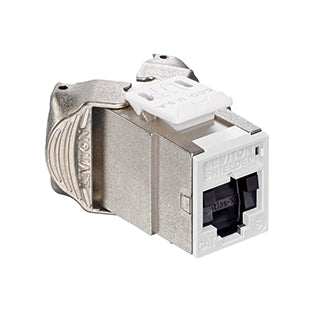 Leviton Atlas-X1 CAT6 Shielded QuickPort Connector With Shutters White (61SJK-SW6)