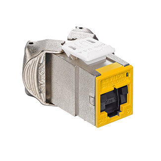 Leviton Atlas-X1 CAT6 Shielded QuickPort Connector With Shutters Yellow (61SJK-SY6)
