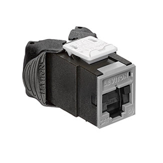 Leviton Atlas-X1 CAT6a UTP QuickPort Connector With Shutters Gray (6AUJK-SG6)