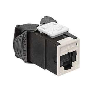 Leviton Atlas-X1 CAT6a UTP QuickPort Connector With Shutters Ivory (6AUJK-SI6)