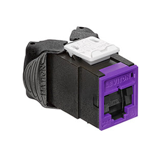 Leviton Atlas-X1 CAT6a UTP QuickPort Connector With Shutters Purple (6AUJK-SP6)