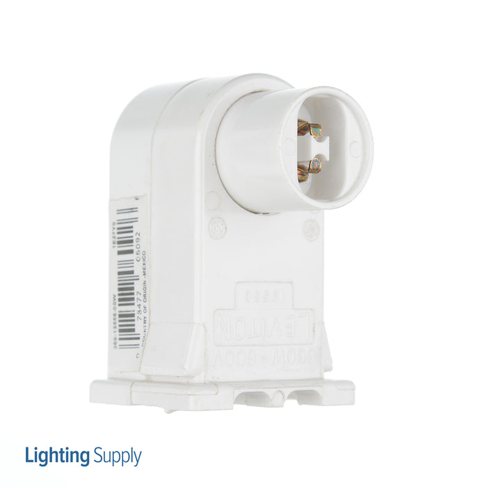 Leviton High-Output Base Double Contact Vertical Standard Fluorescent Lamp Holder Pedestal Slide-On Plunger For Power Grove And Jac k(13556-W)