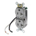 Leviton Duplex Receptacle Outlet Commercial Spec Grade Smooth Face 20 Amp 125V Pre-Wired Leads (Hot And Neutral) NEMA Gray (5340-CGY)