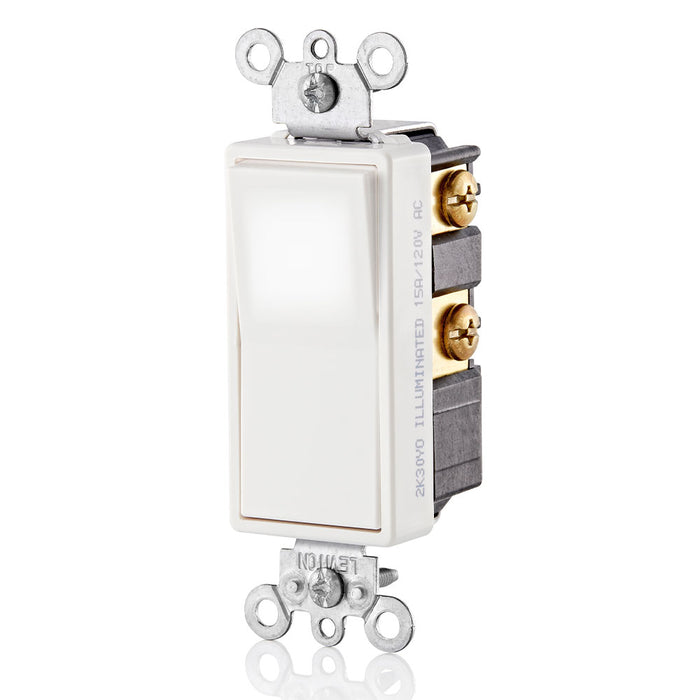 Leviton LED Decora Illuminated Switch 4W 15A White (L5614-2W)