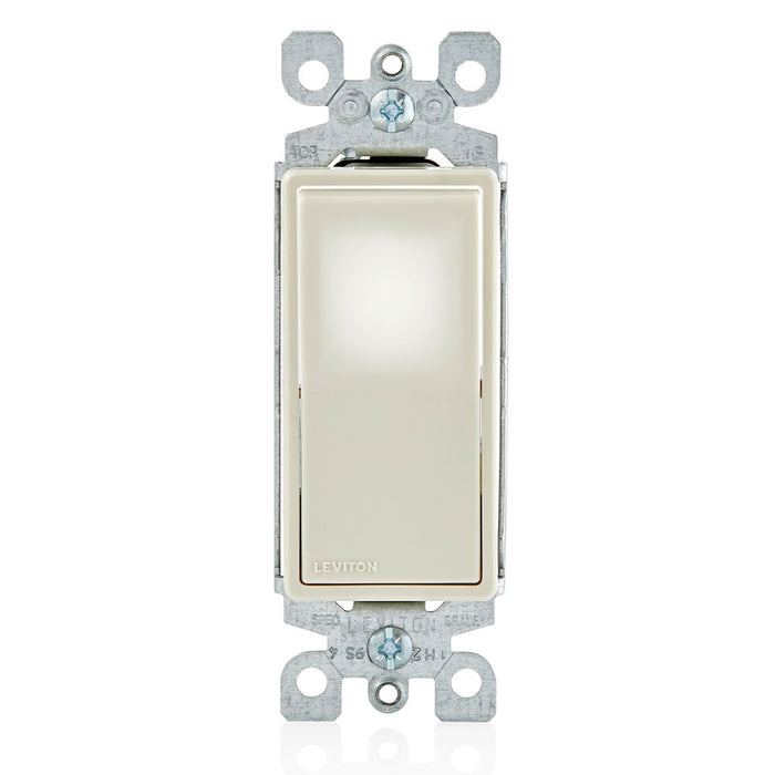 Leviton LED Decora Illuminated Switch Single-Pole 15A Light Almond (L5611-2T)
